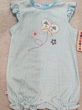Mayfair - Baby Girls' Aqua Butterfly Romper